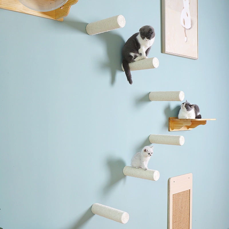 Wall-Mounted Cat Shelf & Sisal Scratching Fun