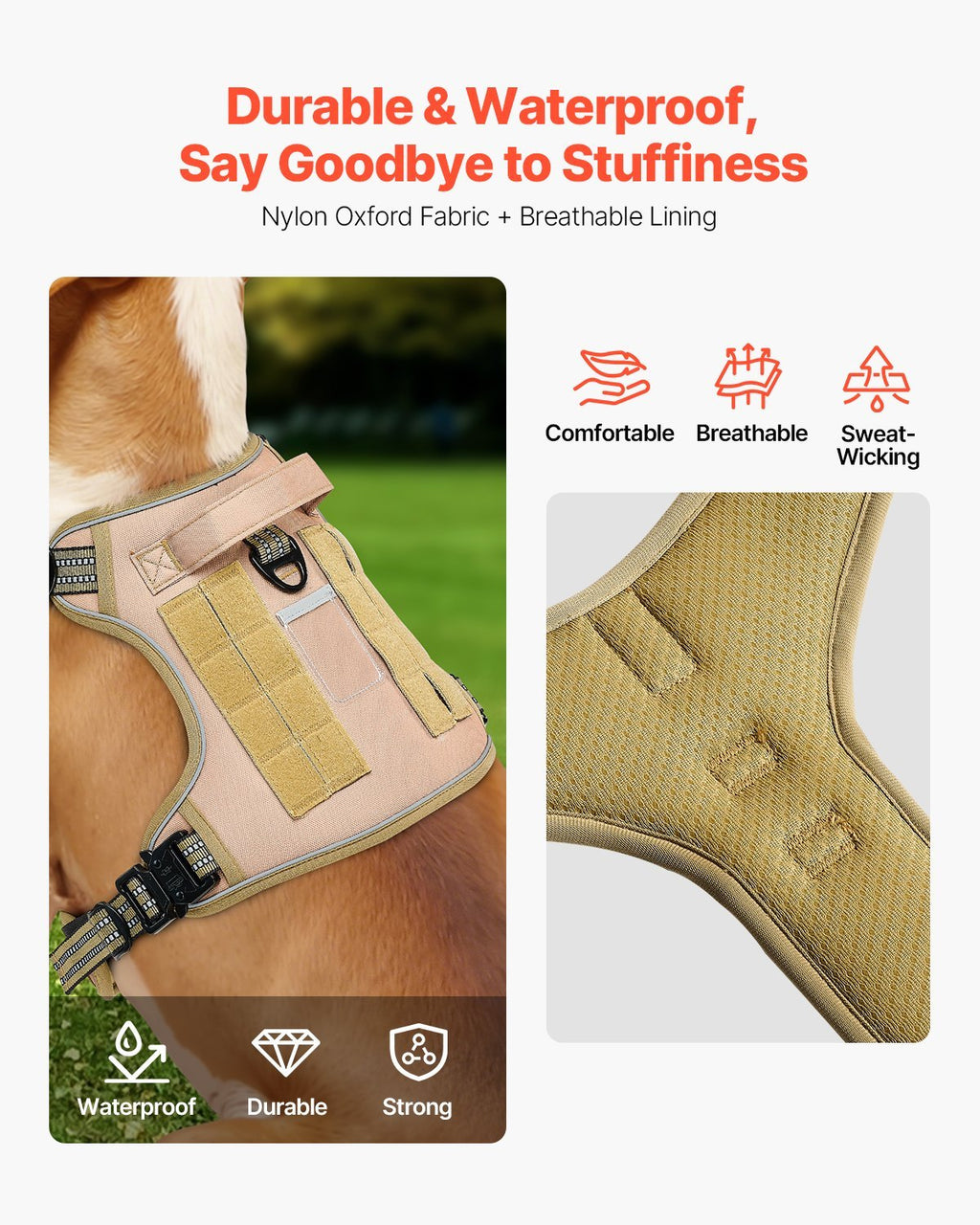 Strong, Comfy No-Pull Harness for Big Dogs