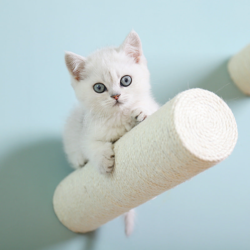 Wall-Mounted Cat Shelf & Sisal Scratching Fun