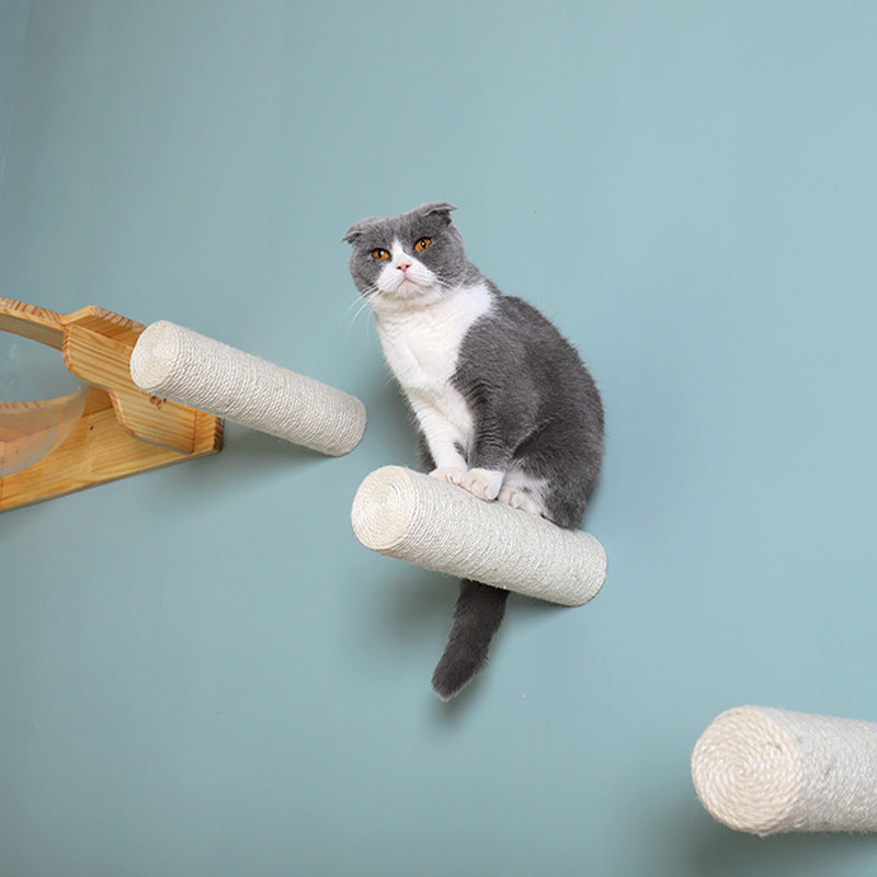Wall-Mounted Cat Shelf & Sisal Scratching Fun